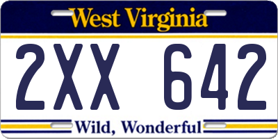 WV license plate 2XX642