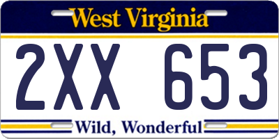 WV license plate 2XX653