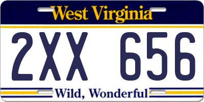 WV license plate 2XX656