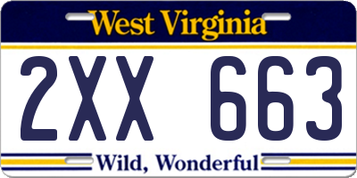 WV license plate 2XX663