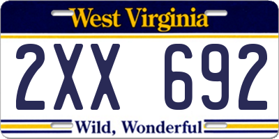 WV license plate 2XX692