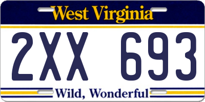 WV license plate 2XX693
