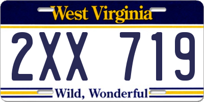 WV license plate 2XX719