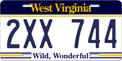 WV license plate 2XX744