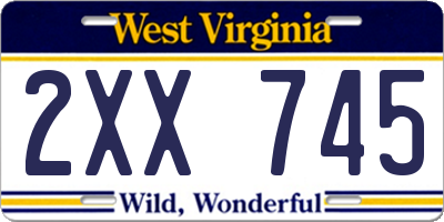 WV license plate 2XX745