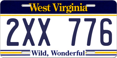 WV license plate 2XX776