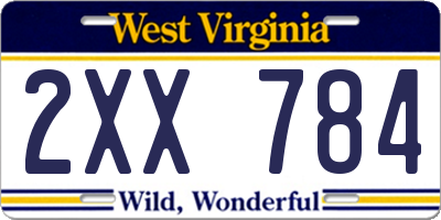 WV license plate 2XX784