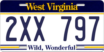 WV license plate 2XX797