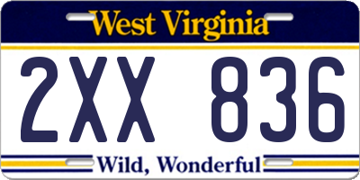 WV license plate 2XX836