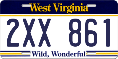 WV license plate 2XX861