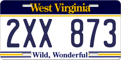 WV license plate 2XX873