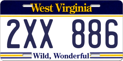 WV license plate 2XX886