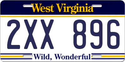 WV license plate 2XX896