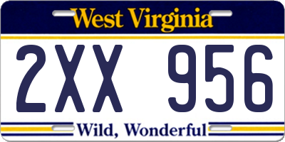 WV license plate 2XX956
