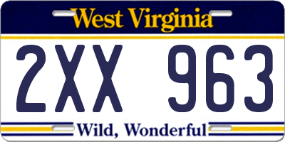 WV license plate 2XX963