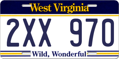 WV license plate 2XX970