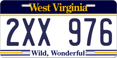 WV license plate 2XX976