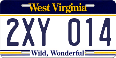 WV license plate 2XY014