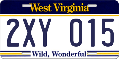 WV license plate 2XY015