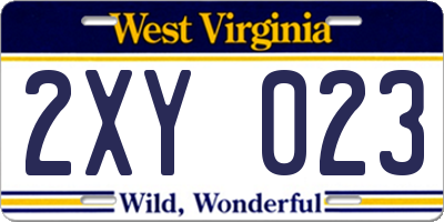 WV license plate 2XY023