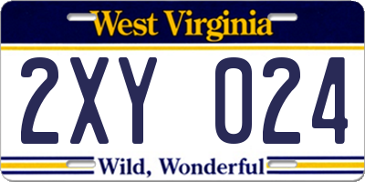 WV license plate 2XY024