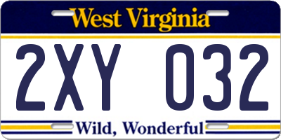 WV license plate 2XY032