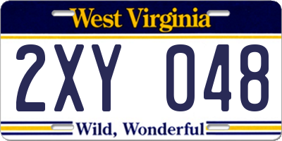 WV license plate 2XY048