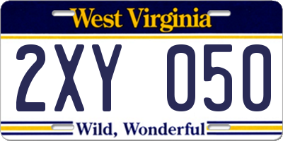WV license plate 2XY050