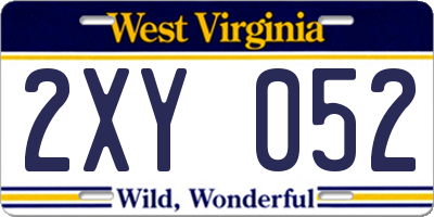 WV license plate 2XY052