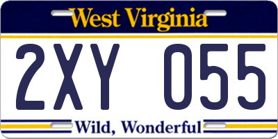 WV license plate 2XY055