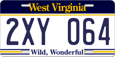 WV license plate 2XY064