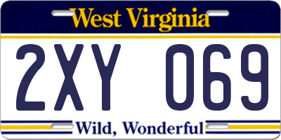 WV license plate 2XY069