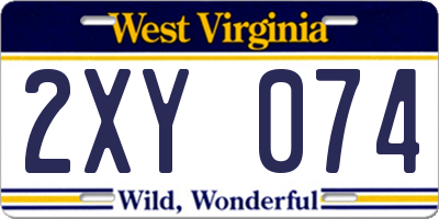WV license plate 2XY074