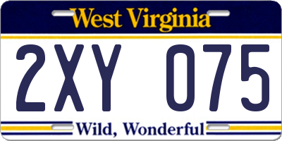 WV license plate 2XY075