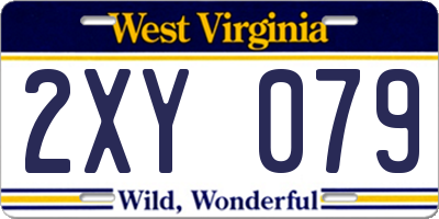 WV license plate 2XY079