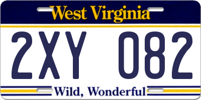 WV license plate 2XY082