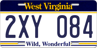 WV license plate 2XY084