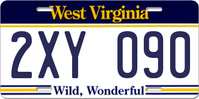 WV license plate 2XY090