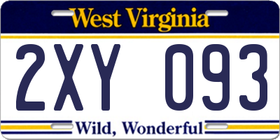 WV license plate 2XY093