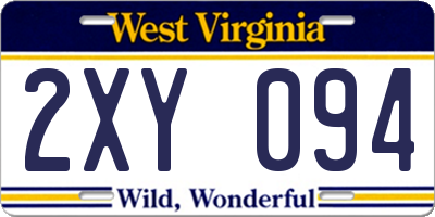 WV license plate 2XY094