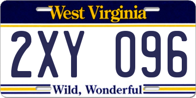 WV license plate 2XY096