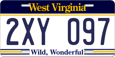 WV license plate 2XY097
