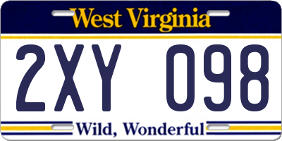 WV license plate 2XY098