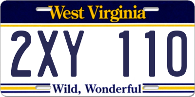 WV license plate 2XY110