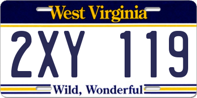 WV license plate 2XY119
