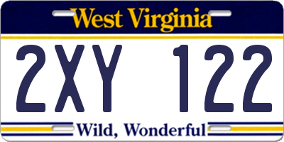 WV license plate 2XY122