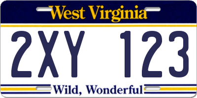 WV license plate 2XY123