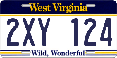 WV license plate 2XY124