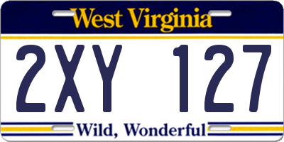 WV license plate 2XY127