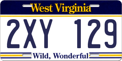 WV license plate 2XY129